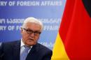 German Foreign Minister Steinmeier speaks during a news conference in Tbilisi
