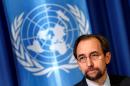 U.N. High Commissioner for Human Rights Al Hussein attends a media briefing in Geneva