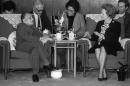 Deng Xiaoping (L) meets with then British Prime Minister Margaret Thatcher in Beijing on December 19, 1984