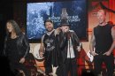 Metallica's Hammett, Trujillo, Ulrich and Hetfield accept the Ronnie James Dio Lifetime Achievement award at the fifth annual Golden Gods awards at Club Nokia in Los Angeles