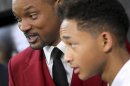 Actor Will Smith and his son Jaden Smith arrive for the premiere of their film "After Earth" in New York