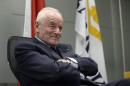Barrick Gold Corporation Founder and Chairman Peter Munk attends a news conference in Toronto