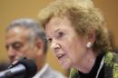 U.N. Special Envoy Mary Robinson speaks during the extraordinary summit of the International Conference on the Great Lakes Region (ICGLR) head of states emergency summit in Uganda's capital Kampala