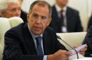 Russia's Foreign Minister Sergei Lavrov takes part in a summit of top officials from the ex-Soviet members of the Community of Independent States (CIS) in the Belarus capital Minsk, on October 24, 2013