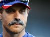 Texas Rangers' Josh Hamilton wears a fake moustache during a warm-up session ahead of their MLB baseball game against the Los Angeles Angels in Anaheim
