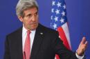 U.S. Secretary of State Kerry speaks to media after talks with Bulgarian Prime Minister Borisov in Sofia