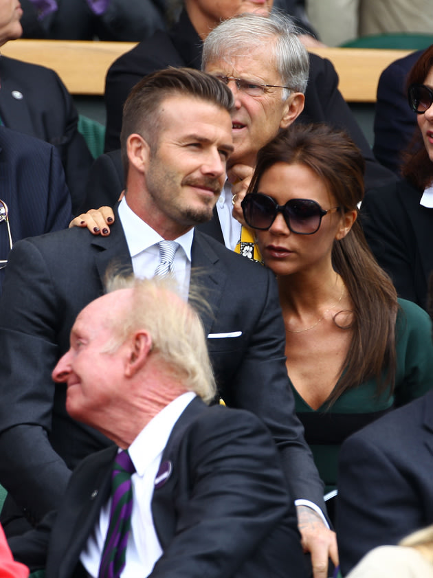 Victoria Beckham and David Beckham at Wimbledon today