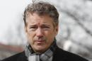 FILE - In this Feb. 12, 2014 file photo, Sen. Rand Paul, R-Ky., walks towards waiting reporters in front of federal court in Washington. A potential 2016 presidential candidate, Paul has been announced Thursday, March 6, 2014, as keynote speaker for the southwest Ohio GOP's annual Lincoln-Reagan fundraiser dinner. (AP Photo/Charles Dharapak)