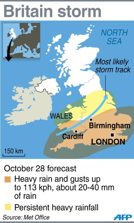 Graphic on the storm in Britain
