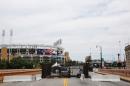 A checkpoint on Carnegie Ave is seen amid preparations for the Republican National Convention on July 17, 2016, in Cleveland, Ohio
