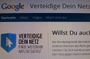 A Google campaign on German web page of world's largest internet search provider is pictured on computer screen in Berlin