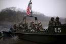 U.S. army soldiers take part in U.S.-South Korea joint river-crossing exercise near demilitarized zone separating two Koreas in Yeoncheon