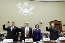 Wood, Nordstrom, Lamb and Kennedy are sworn in before testifying on Capitol Hill about the attacks on the U.S. mission in Benghazi