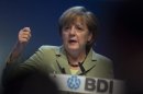 German Chancellor Merkel speaks at Federation of German conference in Berlin