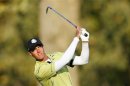 Team Europe golfer Colsaerts hits his tee shot on the 15th hole during the afternoon four-ball round at the 39th Ryder Cup golf matches at the Medinah Country Club