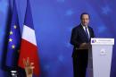 France's President Hollande holds a news conference after a European Union leaders summit in Brussels