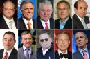This photo combination shows the 10 highest-paid CEOs of 2013, as calculated by The Associated Press and Equilar, an executive pay research firm. Top row, from left: Anthony Petrello, Nabors Industries, $68.2 million; Leslie Moonves, CBS, $65.6 million; Richard Adkerson, Freeport-McMoRan Copper & Gold, $55.3 million; Stephen Kaufer, TripAdvisor, $39 million; and Philippe Dauman, Viacom, $37.2 million. Bottom row, from left: Leonard Schleifer, Regeneron Pharmaceuticals, $36.3 million; Robert Iger, Walt Disney, $34.3 million; David Zaslav, Discovery Communications, $33.3 million; Jeffrey Bewkes, Time Warner, $32.5 million; and Brian Roberts, Comcast, $31.4 million. (AP Photo)