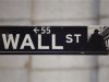 The Wall Street sign is seen near the New York Stock Exchange