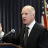 Brown speaks at a news conference to announce the Public Employee Pension Reform Act of 2012 at Ronald Reagan State Building in Los Angeles