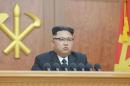 North Korean leader Kim Jong Un gives a New Year address for 2017 in this undated picture provided by KCNA in Pyongyang