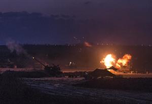 Israeli artillery fires a 155mm shell towards targets &hellip;