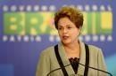 Brazilian President Dilma Rousseff at the Planalto Palace on March 16, 2015 in Brasilia