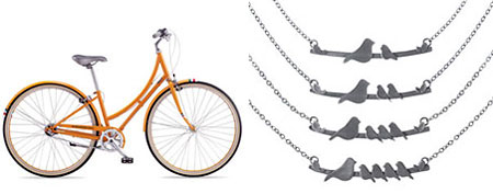 (L-R) Bike (Public Bikes), Necklace (UncommonGoods.com)