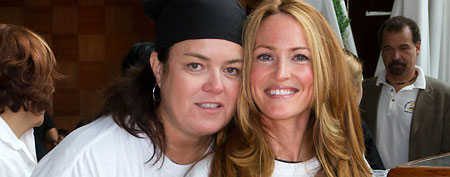 Rosie O'Donnell (L) and guest attend the 4th Annual Thanksgiving 'Feed a Friend at Bongos on November 24, 2011 in Miami, Florida. (John Parra/Getty Images)