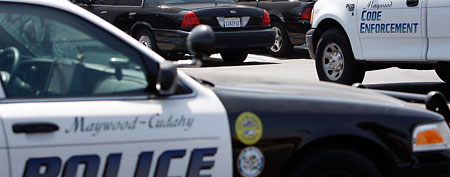 Police cars in Maywood, Calif. (Getty Images)