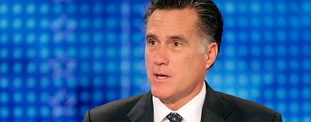 Republican presidential candidate Mitt Romney is interviewed on the Fox News program America's Newsroom (AP/Mark Lennihan)