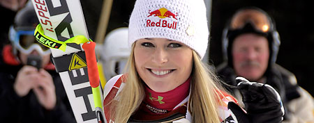 Lindsey Vonn of the USA takes 1st place during the Audi FIS Alpine Ski World Cup Women's Downhill on December 2, 2011 in Lake Louise, Canada. (Photo by Alexis Boichard/Agence Zoom/Getty Images)