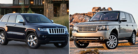 (From left) 2012 Jeep Grand Cherokee, 2012 Land Rover Range Rover (Photos via Yahoo! Autos)