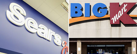 (L-R) Sears store (Getty Images), Big Kmart store (AP)