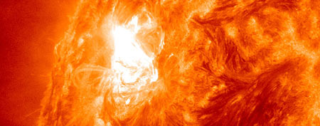 Giant sun spot activity Thursday, Nov. 3, 2011 (AP/NASA)