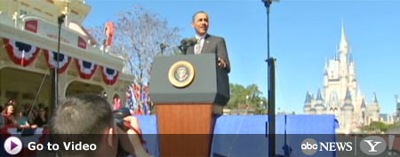 President Barak Obama at Disney World. (ABC News)