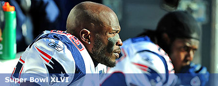 Chad Ochocinco #85 of the New England Patriots rests on the bench during the game against the Washington Redskins at FedEx Field on December 11, 2011 in Landover, Maryland. (Photo by Scott Cunningham/Getty Images)
