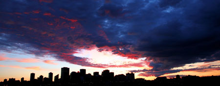 Downtown Edmonton at sunset (CP Photo/Tim Smith)