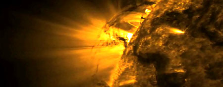NASA footage of plasma shiting on the sun (ABC)