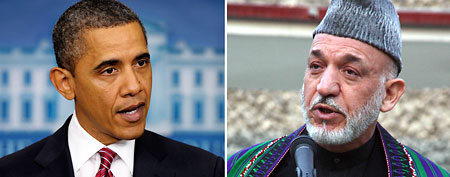 President Barack Obama (AP), Afghan President Hamid Karzai (AP)