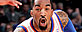 New York Knicks' J.R. Smith drives to the basket during the first half of an NBA basketball game against the Dallas Mavericks in New York, Sunday, Feb. 19, 2012. (AP Photo/Seth Wenig)