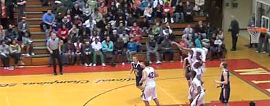 Basil Smotherman launches a shot for Lawrence (Ind.) North High (Y! Sports screengrab)