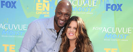 Caption:  UNIVERSAL CITY, CA - AUGUST 07: Professional basketball player Lamar Odom and TV personality Khloe Kardashianattends the 2011 Teen Choice Awards at Gibson Amphitheatre on August 7, 2011 in Universal City, California. (Photo by Steve Granitz/WireImage)