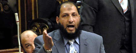 Salafist Nour Party MP Anwar El-Balkimy (C) speaking at a parliament session in Cairo, Egypt, 13 February 2012 (EPA/STR /LANDOV)