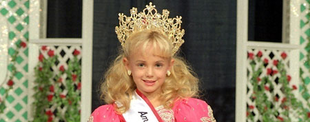 Oct. 04, 2010 - Denver, Colorado, U.S. - Police investigating the death of child beauty queen JonBenet Ramsey are conducting a new round of interviews, based on recommendations from an advisory committee. Members reviewed evidence in the death of 6-year-old JonBenet, whose body was found bludgeoned and strangled in her family's home in Boulder on Dec. 26, 1996. JonBenet's older brother Burke, who was 9 when JonBenet died, was contacted by police but hasn't been interviewed yet, Ramsey family attorney Lin Wood said.''I understand that they met with Burke and gave him a card and said, 'If you want to talk to us, here's how you would contact me,''' Wood said. ''But the police have not interviewed Burke.'' FILE PHOTO : Jul. 04, 1996 - Denver, Colorado, U.S. - JONBENET PATRICIA RAMSEY (Aug. 6, 1990 - Dec. 26, 1996) winning a beauty pageant at 1996 America's Royale Lit