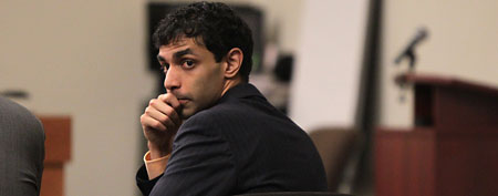 Dharun Ravi sits in a New Jersey courtoom. (AP)