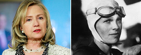 (L-R) Hillary Clinton (AP), Amelia Earhart (AP)