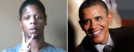 (L-R) Deaf college student Stephon (via YouTube), President Barack Obama (AP)