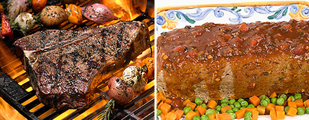 Steak vs. meatloaf