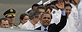 President Barack Obama waves upon arrival to Cartagena, Colombia, Friday April 13, 2012. (AP Photo/Dolores Ochoa)