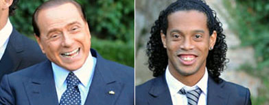 Ronaldinho e Berlusconi - AFP